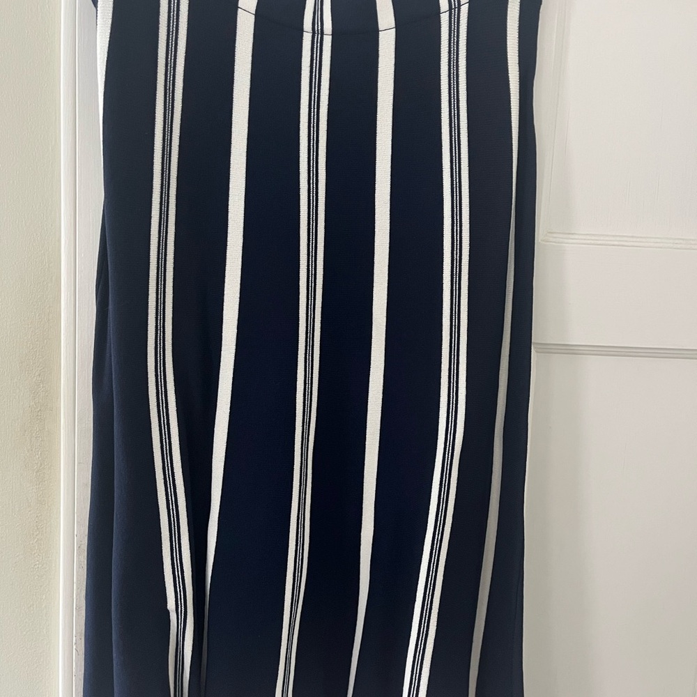 Ann Taylor Factory Blue and White Midi Pencil Skirt for Work